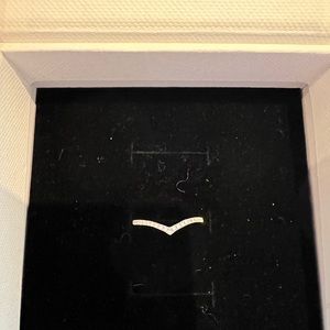 MEJURI Pave’ 14K yellow gold diamond, Pave diamond wishbone ring size 5.